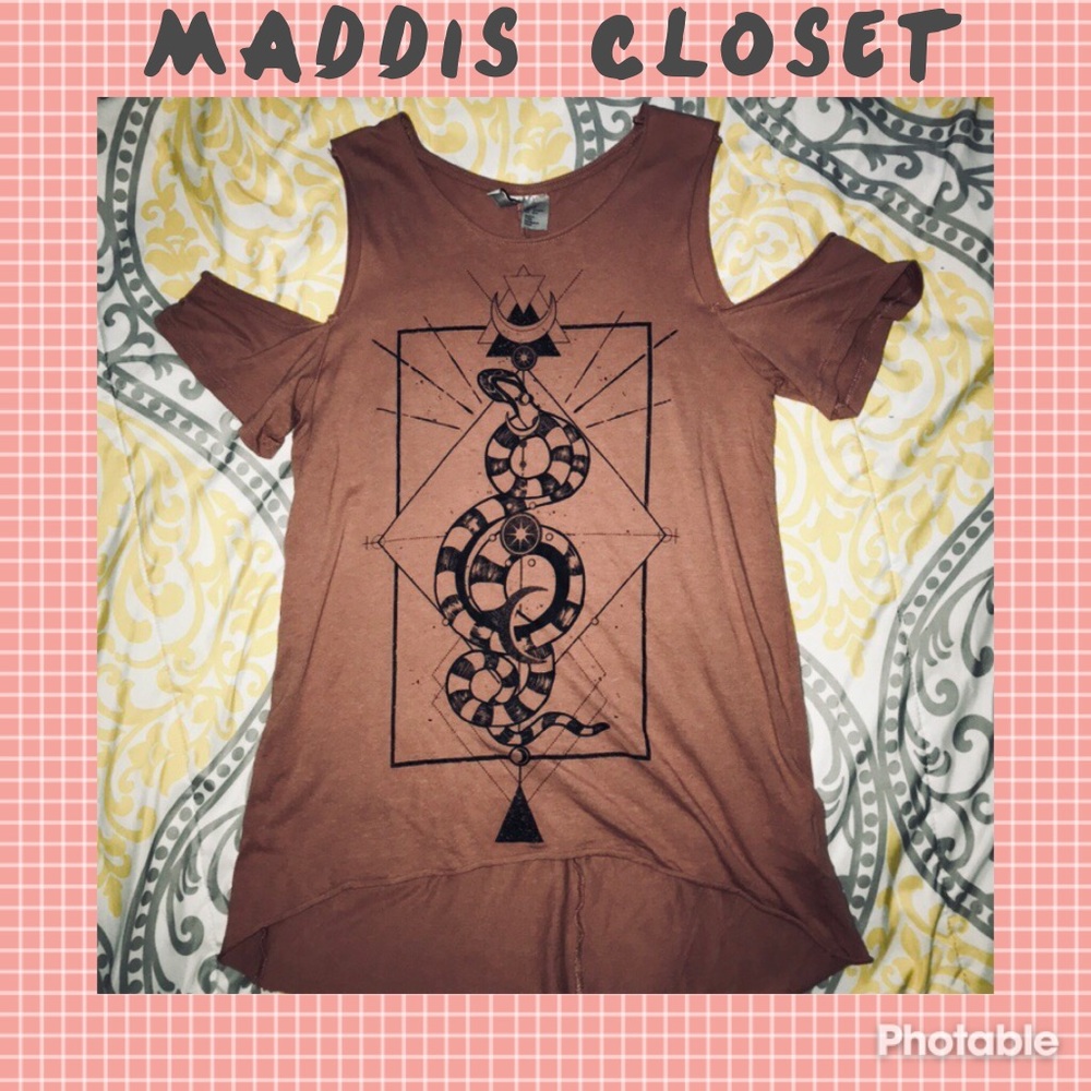 Divided Cold Shoulder Top